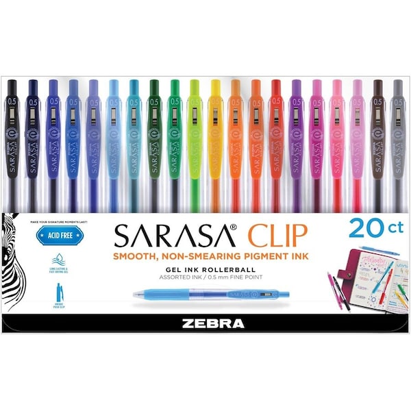 Gel Pen, 0.7mm Point, Acid-Free, Non-Smearing, 20/PK, AST PK